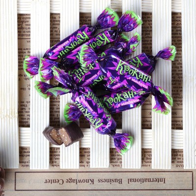俄罗斯进口紫皮糖正品糖果kpokaht巧克力kdv袋装结婚零食喜糖500g 2袋起批图2