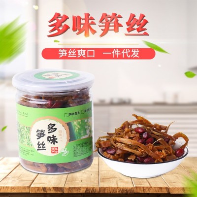 浙江临安农家休闲食品零食 多味笋丝花生笋丝毛重250g罐装批发2件起批图2