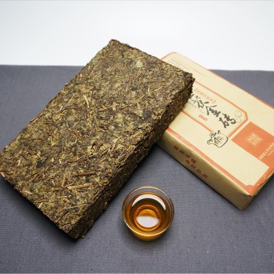 14年安化黑茶茯砖茶金茯金砖800g湘益阳特产边销新疆奶茶专用茯茶图1