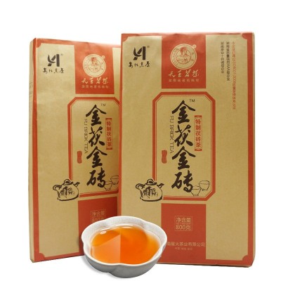 14年安化黑茶茯砖茶金茯金砖800g湘益阳特产边销新疆奶茶专用茯茶图5