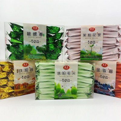 批发商超盒装茶信阳毛尖茶碧螺春茉莉花茶金骏眉红茶独立小包茶叶图5