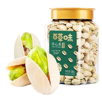 【百草味罐装原色开心果500g】健康网红坚果干果小零食原味无漂白图4