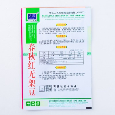 春秋红无架豆种子果实鲜红庭院栽培大田早熟四季播红豆角盆栽豆角图2