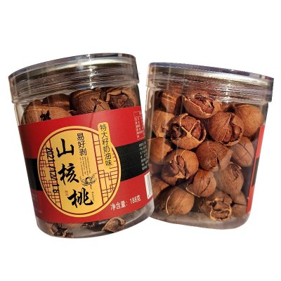 新货 188g五籽香特大籽易好剥奶油山核桃 薄壳罐装 年货坚果图5