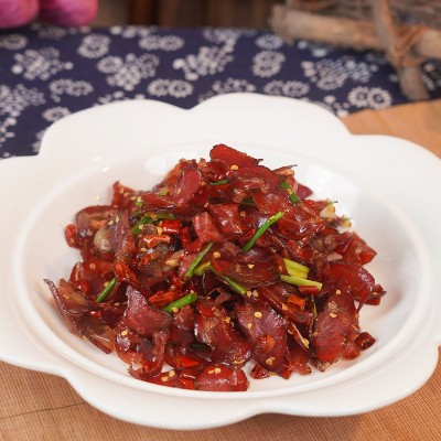 食掌柜腊牛肉 安化特产柴火烟熏腊味腌制腊肉瘦肉黄牛肉500g包图2