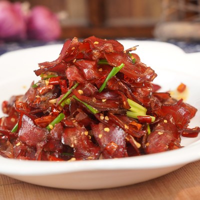 食掌柜腊牛肉 安化特产柴火烟熏腊味腌制腊肉瘦肉黄牛肉500g包图3