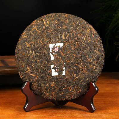 云南普洱古茗香八年陈普洱勐海布朗贡饼七子饼熟茶357克老茶茶叶图2