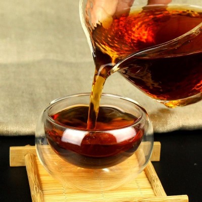 云南普洱古茗香八年陈普洱勐海布朗贡饼七子饼熟茶357克老茶茶叶图3