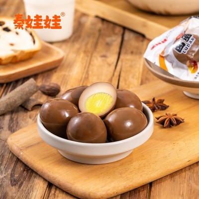 秦娃娃卤蛋带汁去壳五香卤鸡蛋10枚装商业即食卤味熟鸡蛋工厂批发图2