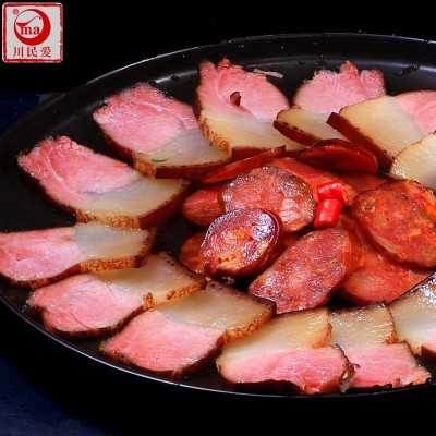 四川农家圆尾腊肉 柏树丫烟熏鲜肉腌制土猪肉川民爱食品餐厅批发图2