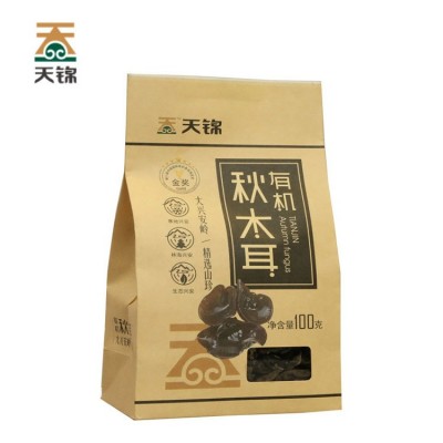 天锦东北特产有机牛皮纸袋秋木耳100g 东北秋木耳厂家批图6