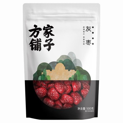 方家铺子厂家四星灰枣500g袋装大红枣休闲零食可一件代发批发图5