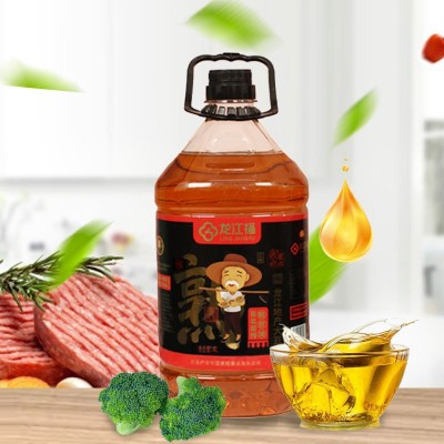 龙江福非转基因笨榨熟豆油4升物理压榨东北大豆油工厂批发图2