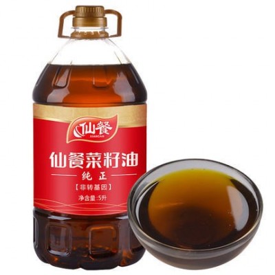 仙餐纯正红标菜籽油5L食用油四川纯正菜籽油大桶家用炒菜 植物油图2