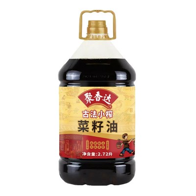 聚香达古法小榨菜籽油 五斤大桶装 纯正浓香菜籽油食用油批发图4
