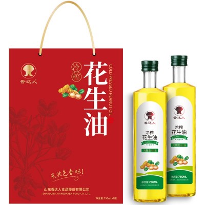 冷榨花生油750ml*2瓶礼盒装批发代工oem 贴牌加工节日庆典定制图5