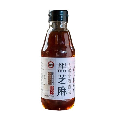 纯黑芝麻油360ml驻马店特产小磨香油瓶装食用凉拌菜入汤糕 点油蘸图5