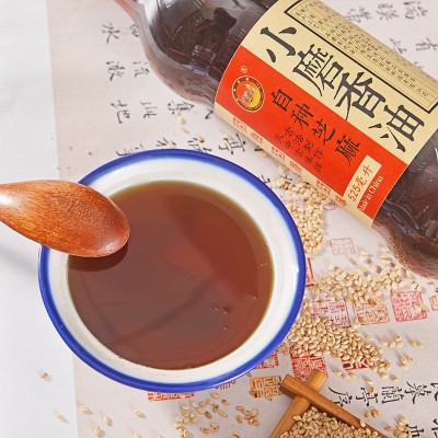 纯芝麻油525ml小磨香油瓶装石磨水代法制作古法香油凉拌菜 调味油图3
