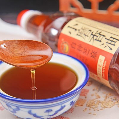 纯芝麻油525ml小磨香油瓶装石磨水代法制作古法香油凉拌菜 调味油图2
