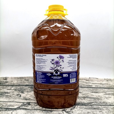 俄罗斯进口福满欢亚麻籽油5L一桶食用油炒菜烹饪凉拌家庭油