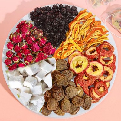 乌梅山楂消消茶山楂玫瑰花桑葚茯苓乌梅组合花草茶夏季泡水消消茶图2