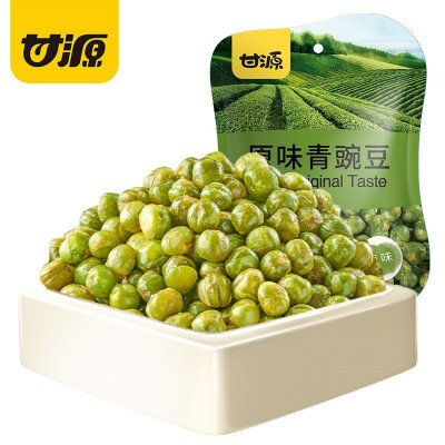甘源青豆原味蒜香豆子多口味零食品小吃批发每箱75g*50袋共3.75kg