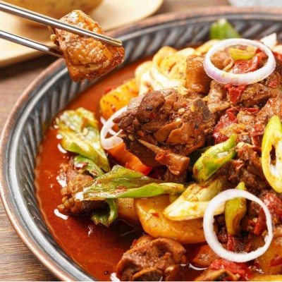 新疆大盘鸡半成品大包装批发鸡肉料理包团餐预制菜快餐外卖店香辣图3