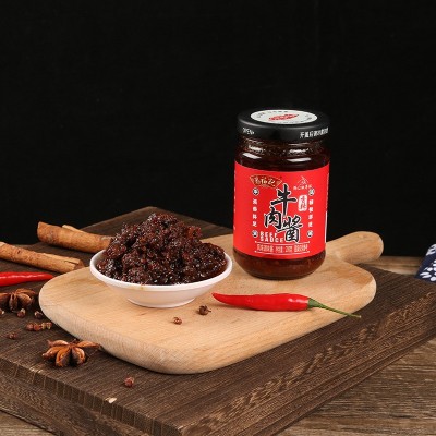 葛福记调味酱下饭菜拌饭拌面牛肉酱五香香辣口味200g牛肉酱料图5