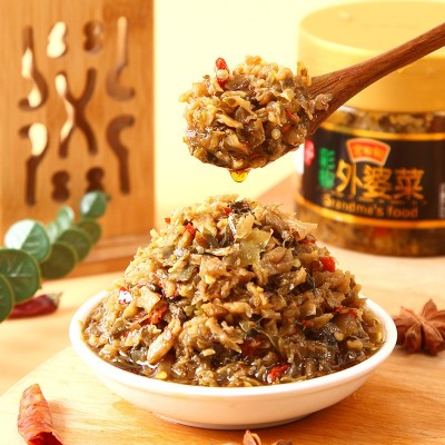 抖音外婆菜280g拌面拌饭下饭菜辣酱咸菜即食酱腌菜网红外婆菜批发图5