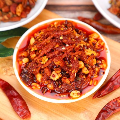 干煸肉丝油辣椒400g罐装辣椒酱调味酱下饭烹饪调味料拌饭拌面蘸酱图3