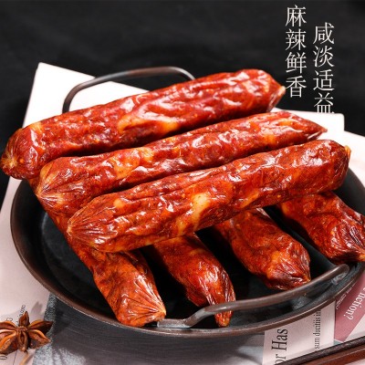 工厂店 四川麻辣香肠纯肉腊肠烟熏五花腊肉传统柏树熏烟熏工艺图5