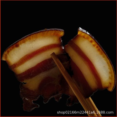 【五花腊肉厂家】湖北柴火烟熏五花腊肉肥瘦相间腊五花熏腊肉500G图2