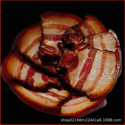 【五花腊肉厂家】湖北柴火烟熏五花腊肉肥瘦相间腊五花熏腊肉500G图3