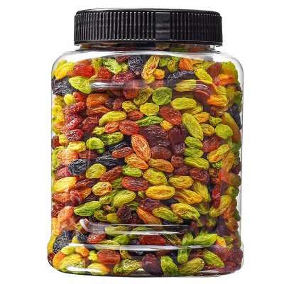 三色免彩色洗葡萄干罐装500g新疆特产黑加仑红绿混合葡萄干水果干图2