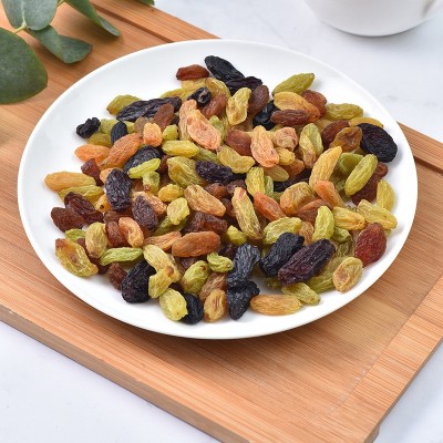 三色免彩色洗葡萄干罐装500g新疆特产黑加仑红绿混合葡萄干水果干图4