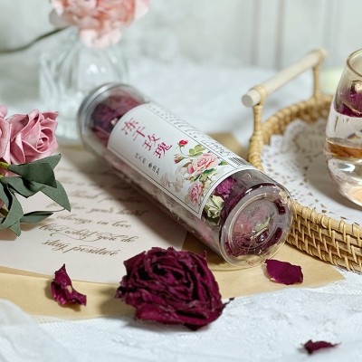 定制锁鲜冻干玫瑰花茶 云南罐装冲泡玫瑰花茶 酥脆爽口食用花果茶图2