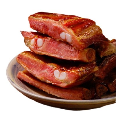 正宗柴火烟熏腊排骨四川农家特产自制山散养土猪腊肉特色柏树熏制图5