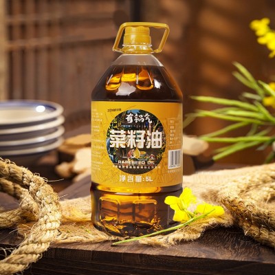 踏水坊有锅气四川浓香黄菜籽油非转基因食用油压榨菜籽油5L桶批发图5