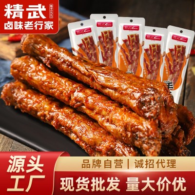 精武手撕烤脖40g厂家批发香辣即食卤味肉类休闲零食烤鸡脖速食图5
