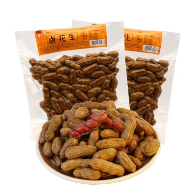 千百度卤煮花生五香带壳水煮花生260g即食真空包装下酒菜零食批发