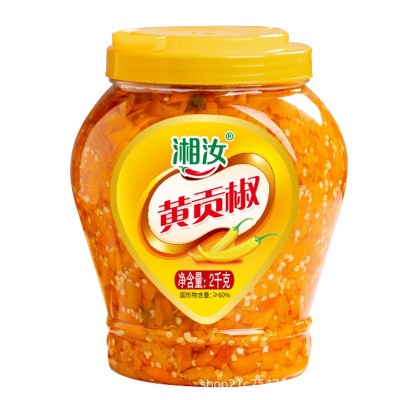 湘汝黄贡椒 2kg 商用批发黄灯笼剁椒酱 湖南香辣酸汤 拌饭拌面酱